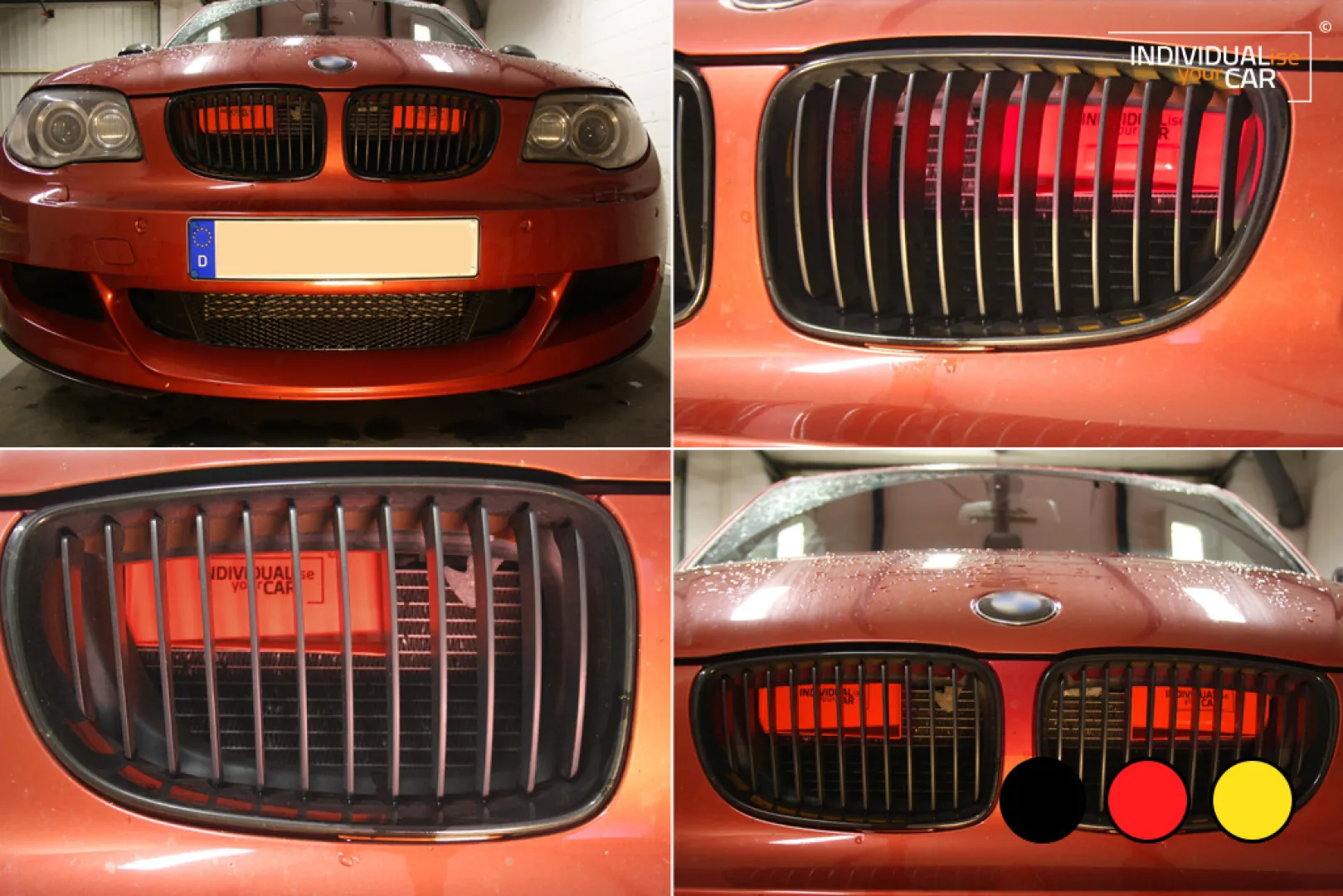 1er E82 E88 Air Scoops Rot Schwarz Gelb